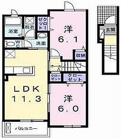 アバンツァート葉多 204｜兵庫県小野市葉多町(賃貸アパート2LDK・2階・57.07㎡)の写真 その2