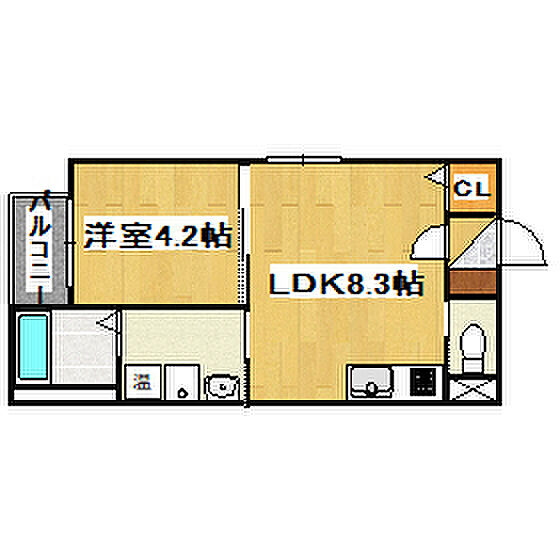 アンドキートス 301｜兵庫県加古川市平岡町新在家3丁目(賃貸アパート1LDK・3階・30.45㎡)の写真 その2