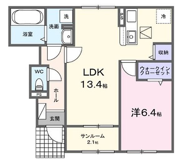 フローリッシュ・メゾン　中野田 102｜兵庫県姫路市飾磨区中野田4丁目(賃貸アパート1LDK・1階・50.87㎡)の写真 その2