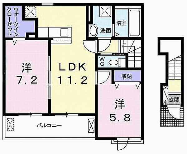 シエルト 202｜兵庫県加古川市尾上町池田(賃貸アパート2LDK・2階・59.10㎡)の写真 その2