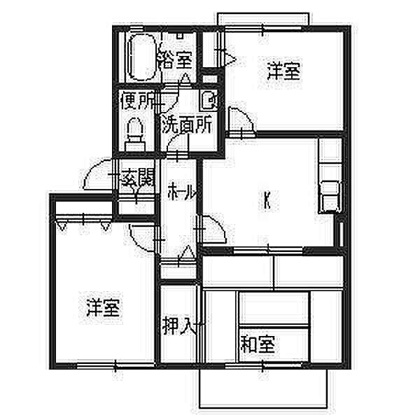 グリーンハイツタキ 202｜兵庫県加東市上滝野(賃貸アパート3K・2階・50.54㎡)の写真 その2