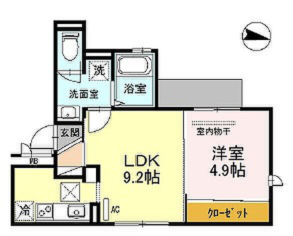 ディアコート須磨 101｜兵庫県神戸市須磨区須磨寺町1丁目(賃貸アパート1LDK・1階・34.77㎡)の写真 その2