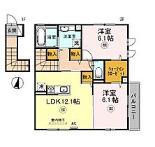 DヴェルジェVI 201 ｜ 兵庫県三木市緑が丘町本町1丁目（賃貸アパート2LDK・2階・64.17㎡） その2