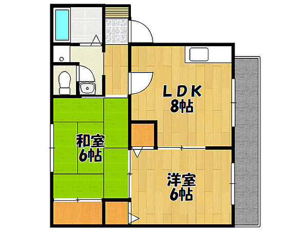 グリーンマック 203｜兵庫県神戸市西区南別府1丁目(賃貸アパート2LDK・2階・47.96㎡)の写真 その2