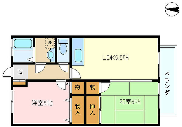 ニューセジュール西舞子 105｜兵庫県神戸市垂水区西舞子3丁目(賃貸アパート2LDK・1階・48.00㎡)の写真 その2