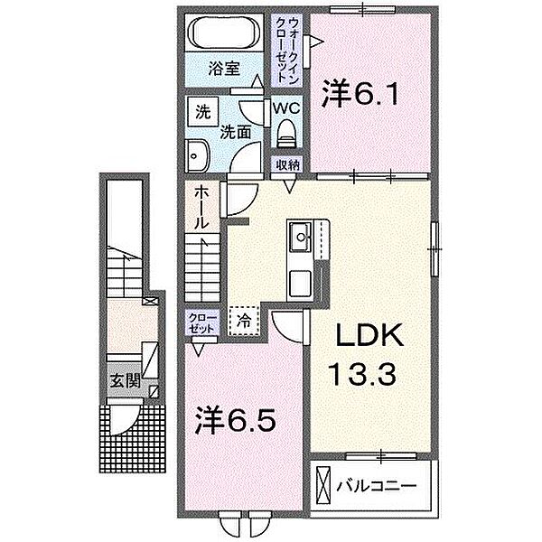 エスパス　リッシュ　田井Ｂ 204｜兵庫県姫路市網干区田井(賃貸アパート1LDK・2階・59.55㎡)の写真 その2