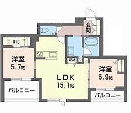 シャーメゾンプレミアム旭が丘 201｜兵庫県神戸市垂水区旭が丘1丁目(賃貸マンション2LDK・2階・61.85㎡)の写真 その2