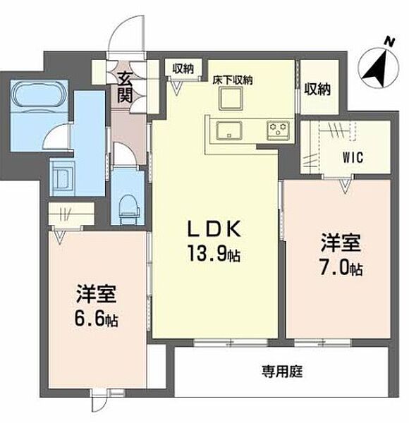 エクセレントガーデンヒルズ B106｜兵庫県神戸市垂水区桃山台2丁目(賃貸アパート2LDK・1階・64.22㎡)の写真 その2