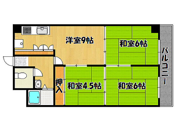 エーデルハイム大蔵谷 205｜兵庫県明石市東野町(賃貸マンション3DK・2階・45.67㎡)の写真 その2