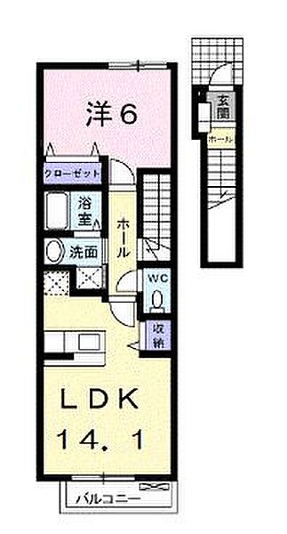 アルカンシエルＢ 202｜兵庫県姫路市広畑区西蒲田(賃貸アパート1LDK・2階・49.19㎡)の写真 その2