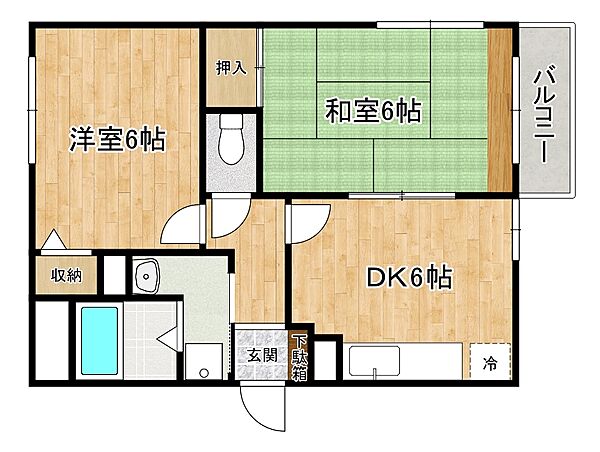 リンクス青木 302｜兵庫県神戸市東灘区北青木4丁目(賃貸マンション2DK・3階・40.00㎡)の写真 その2