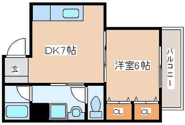 兵庫県神戸市中央区布引町1丁目(賃貸マンション1DK・6階・33.68㎡)の写真 その2
