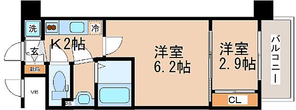 兵庫県神戸市中央区吾妻通5丁目(賃貸マンション2K・2階・27.77㎡)の写真 その2