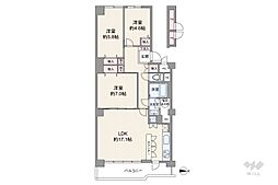 ネオコーポ茨木 3LDKの間取図画像