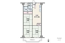 ローレルハイツ茨木総持寺第2号棟 3LDKの間取図画像