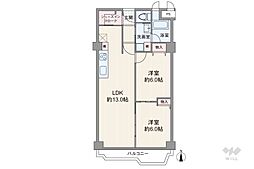 メガロコープ茨木 2LDKの間取図画像