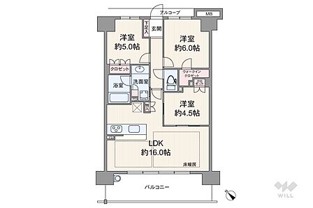 3LDK 間取り