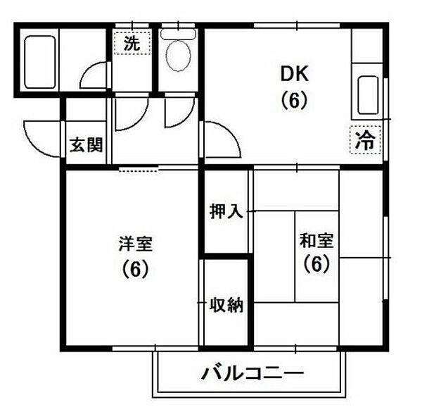 神奈川県厚木市下荻野(賃貸アパート2DK・2階・39.60㎡)の写真 その2