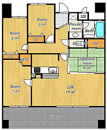 エイルマンション健軍東 4LDKの間取図画像