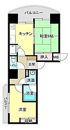 トーカンマンション高見橋 2DKの間取図画像