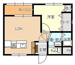 ローゼス1 1LDKの間取図画像