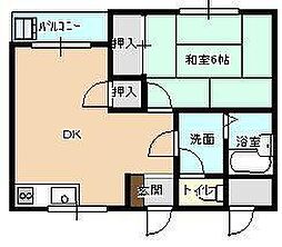 ローゼス1 1LDKの間取図画像