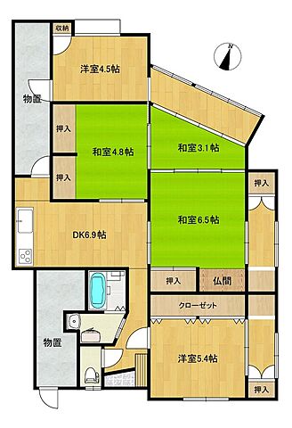 間取り 岩国市錦見1丁目3-60