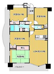 エクレール浅川 4LDKの間取図画像