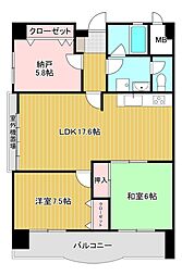 エクセレントハウス頃末 3LDKの間取図画像