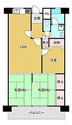 サンシティ金田A棟 3LDKの間取図画像