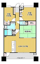 エクレール浅川3 3LDKの間取図画像