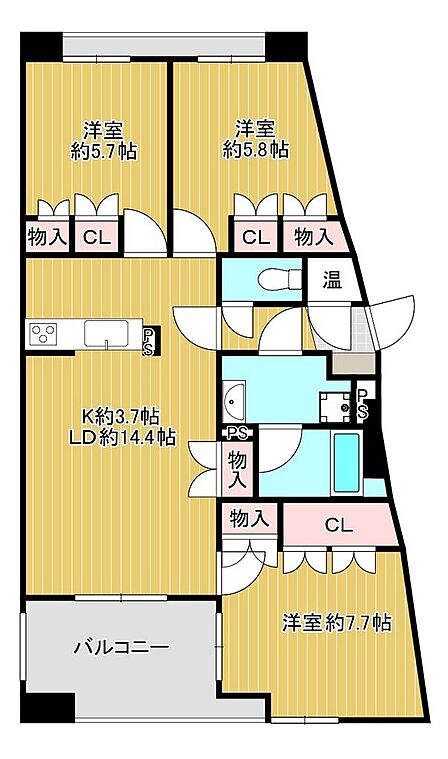 間取り図は現況を優先します。