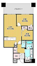 シティガーデンBONJONOテラス 2LDKの間取図画像