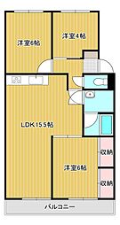 エメラルドマンション茶売A棟 3LDKの間取図画像