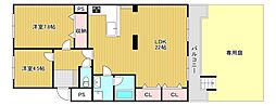 エクレール引野 2LDKの間取図画像