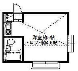 メゾンド調布B ワンルームの間取図画像