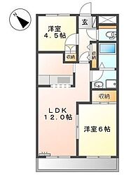 ビエント小机 2LDKの間取図画像