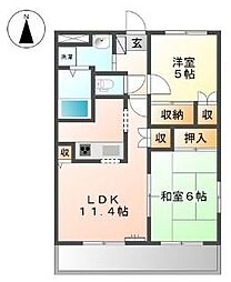 チェリーヒルズ新横浜北 2LDKの間取図画像