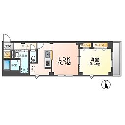 メゾン・ド・コリーヌ 1LDKの間取図画像