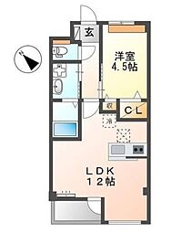 フェリーチェ 1LDKの間取図画像