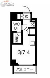 クラリッサ横浜ロッソ 3階ワンルームの間取り