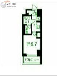 クラリッサ横浜シエル 10階1Kの間取り