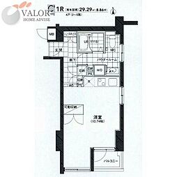 Ｔ−ＣＯＵＲＴ武蔵小杉 5階ワンルームの間取り