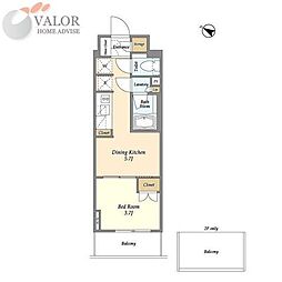 ドゥーエ横濱鶴見 0219 2階1Kの間取り