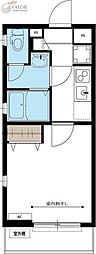 リブリ・絆 2階1Kの間取り