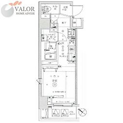 イアース横濱関内 3階ワンルームの間取り