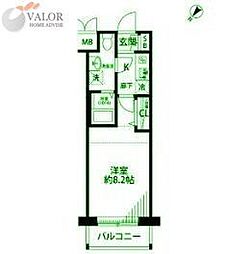 プレール・ドゥーク横浜ウエスト 2階ワンルームの間取り