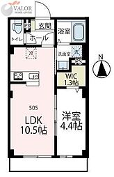 ベアレステ川崎 5階1LDKの間取り