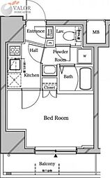 ラフィスタ横浜阪東橋I 11階1Kの間取り