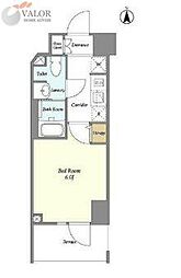 エルモサ川崎 1階1Kの間取り